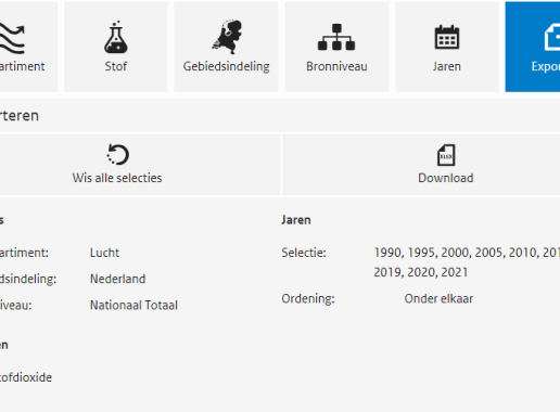 Figuur met een preview van de data export module